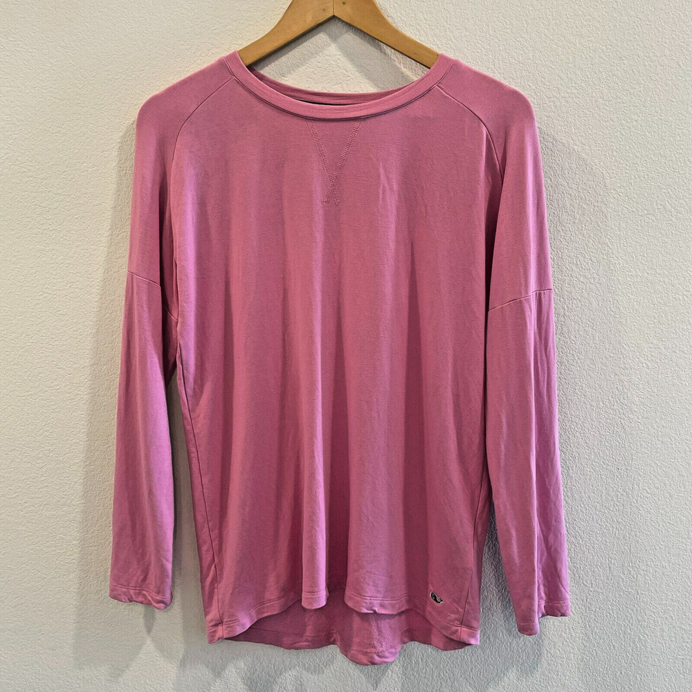 Vineyard Vines Shirt Womens XL Pink Tunic Crewneck Long Sleeves